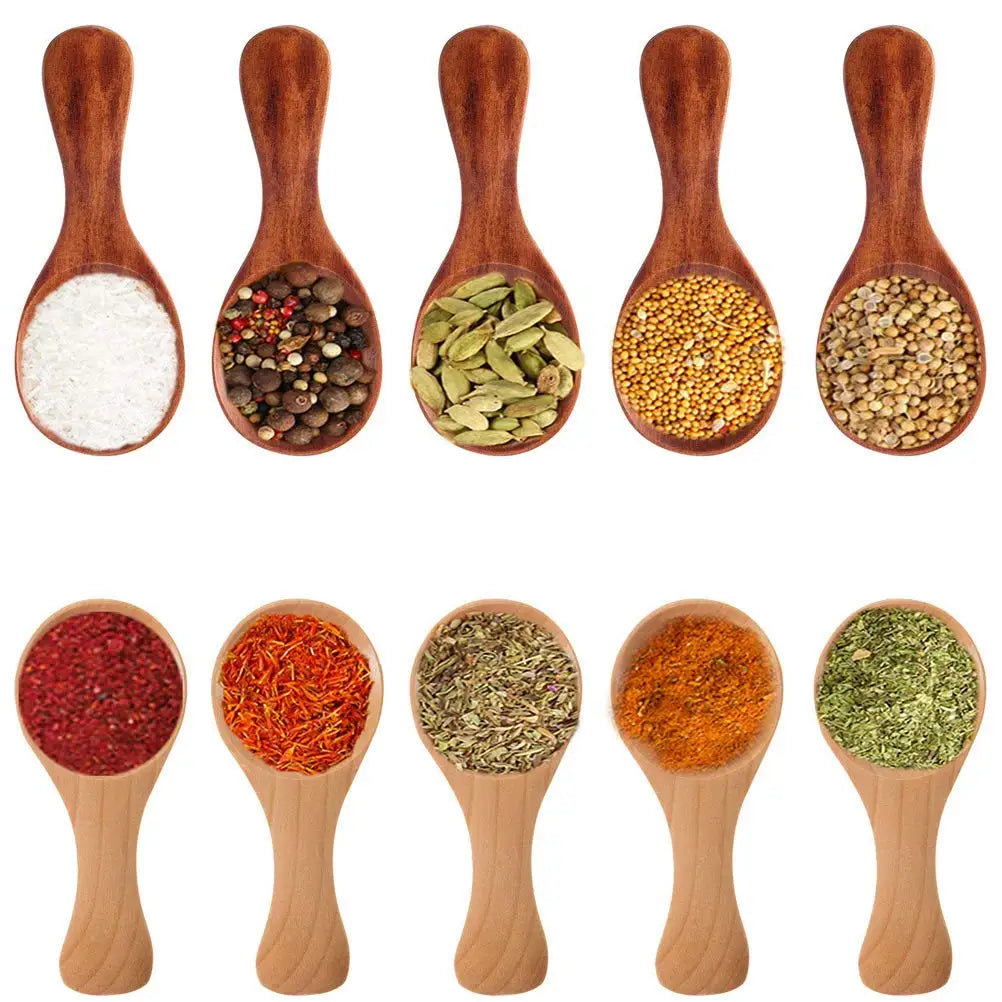 Small Wooden Spoons – 20-Pack Mini Salt & Spice Spoons for Jars