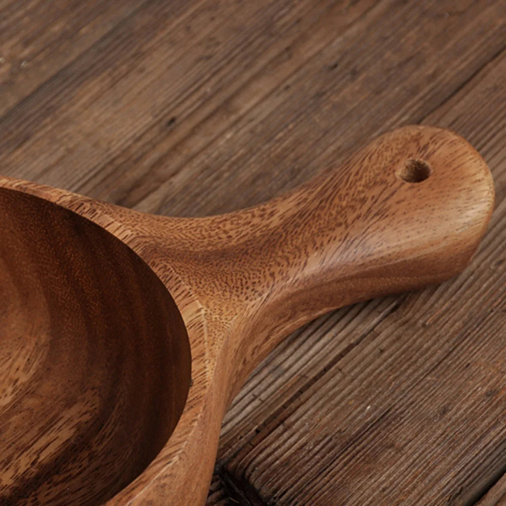 Handcrafted Wooden Bowl with Handle