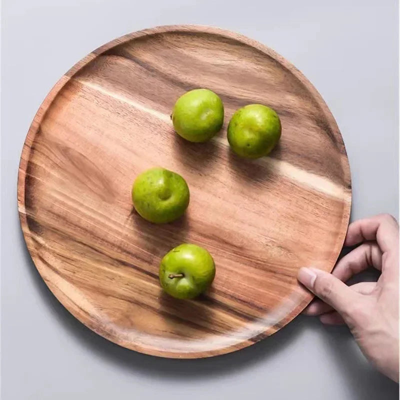Rustic Round Wooden Serving Platter