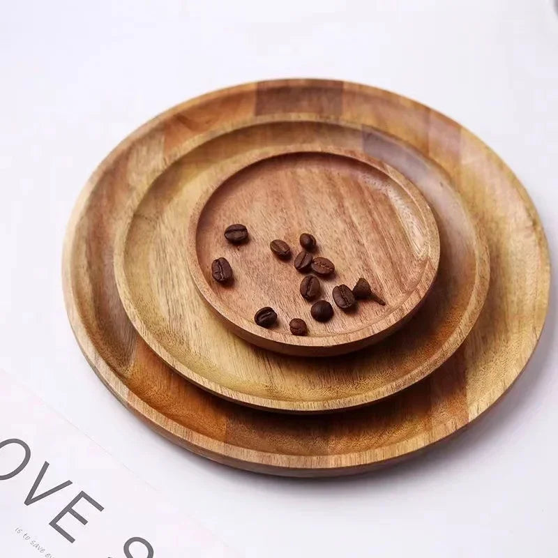 Rustic Round Wooden Serving Platter