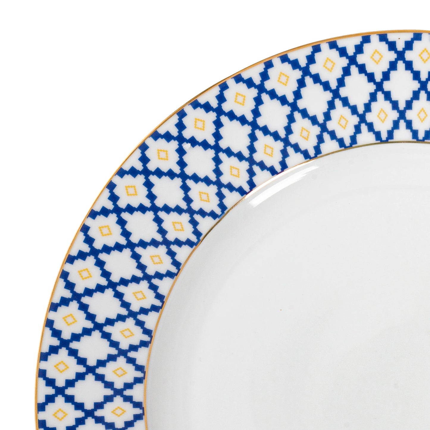 Porcelain Blue & Gold Dinnerware Set