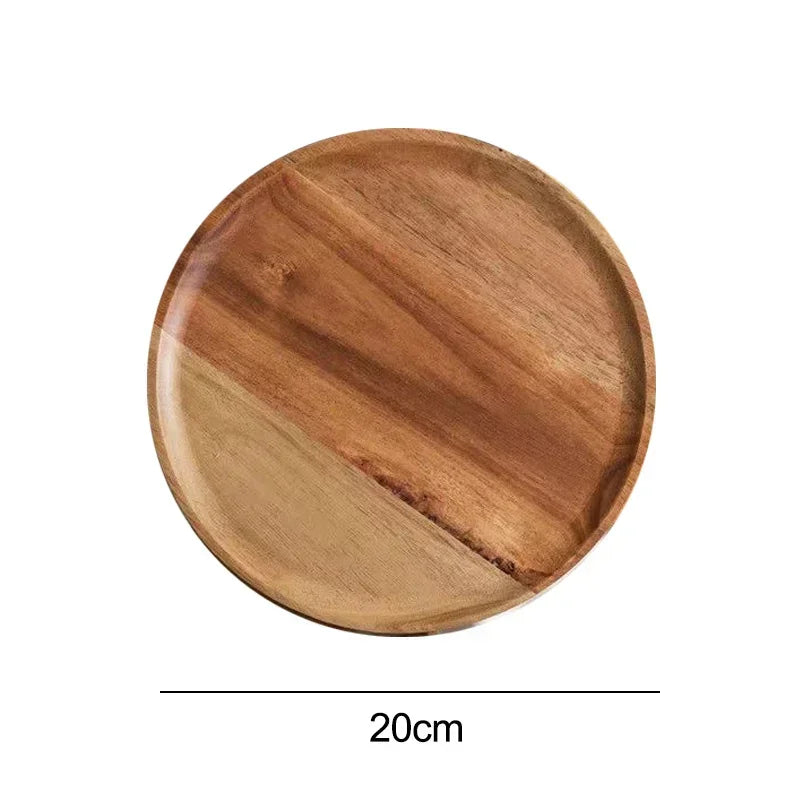 Rustic Round Wooden Serving Platter