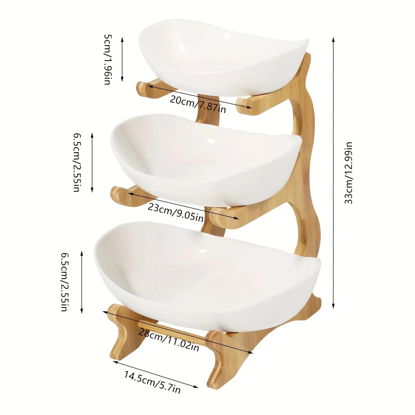 Three-Tier Wooden Serving Stand