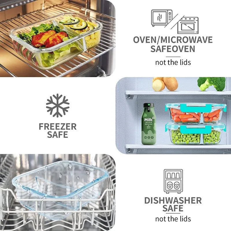 10-Pack Glass Meal Prep Containers