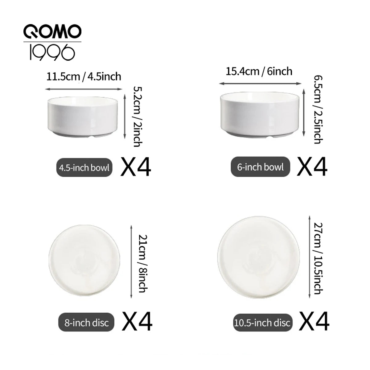 White Porcelain Dinnerware Set