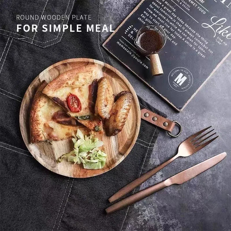 Rustic Round Wooden Serving Platter