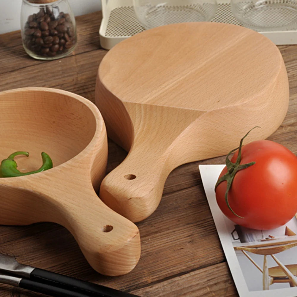 Handcrafted Wooden Bowl with Handle