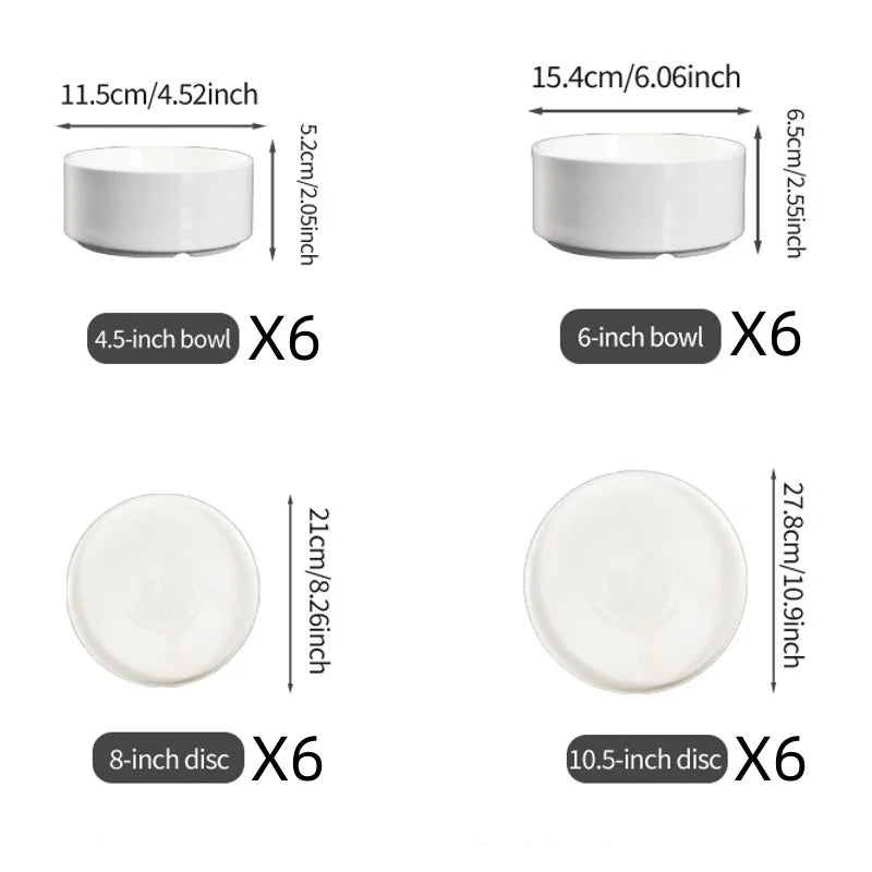 White Porcelain Dinnerware Set