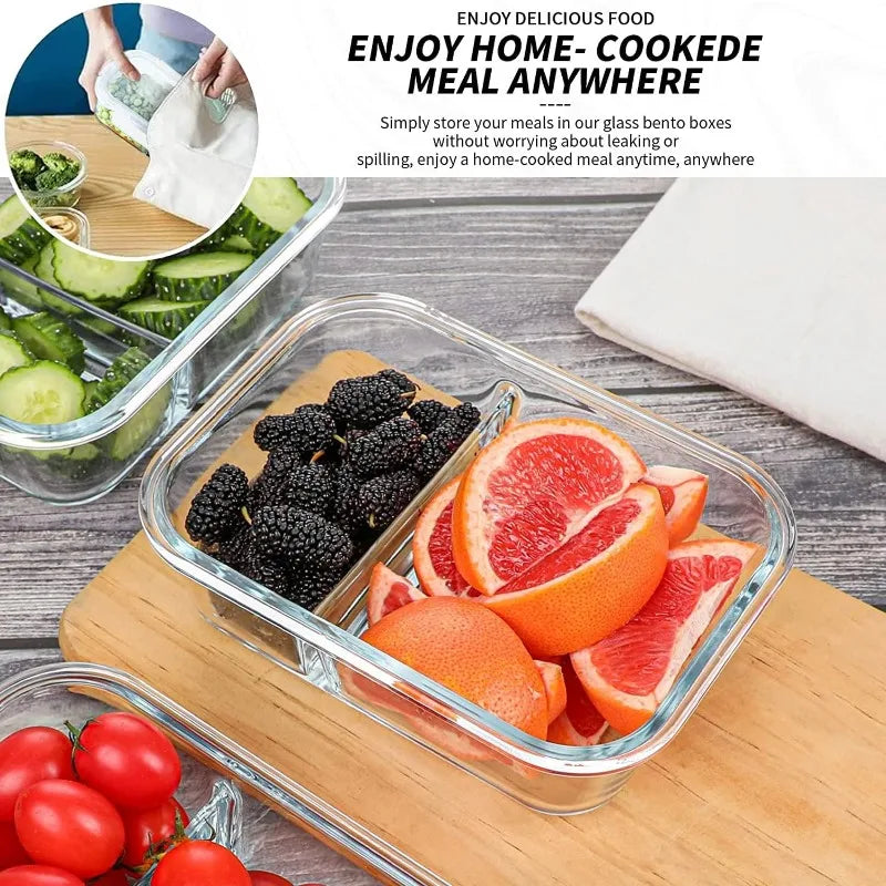 10-Pack Glass Meal Prep Containers