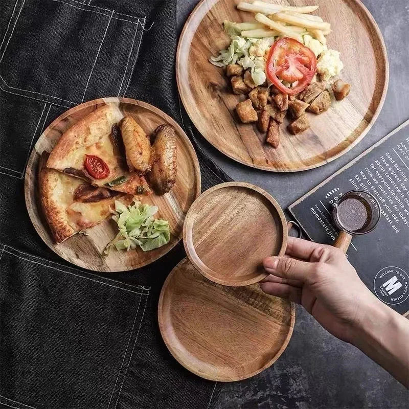 Rustic Round Wooden Serving Platter