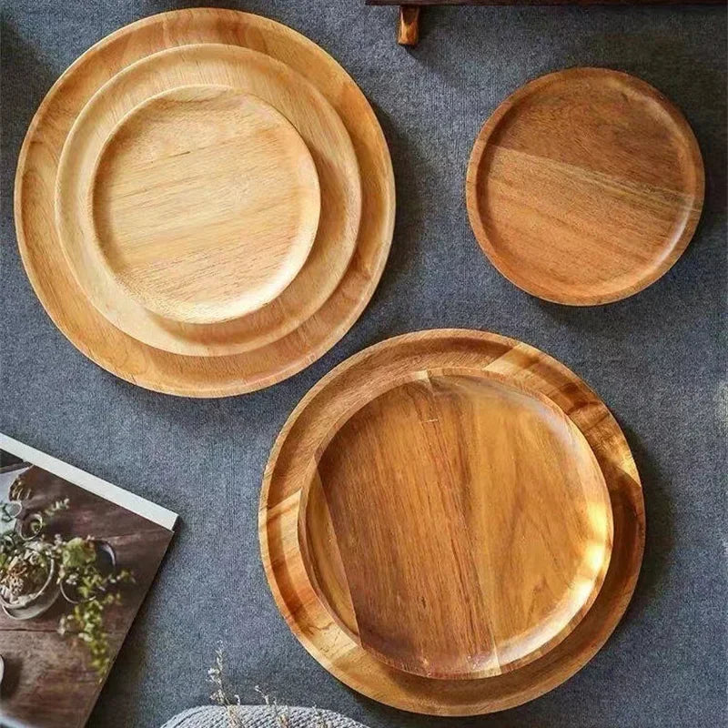 Rustic Round Wooden Serving Platter