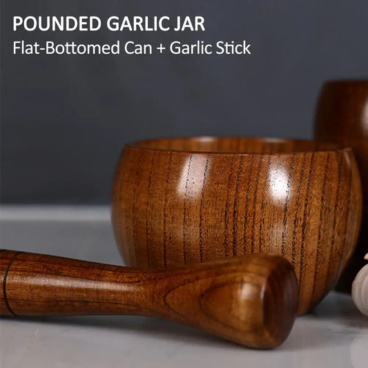 Wooden Garlic Mortar & Pestle Set