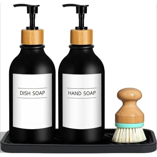 Hand and Dish Soap Dispenser Set with Tray