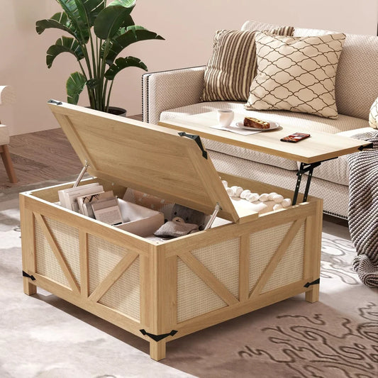 Lift-Top Coffee Table with Hidden Storage