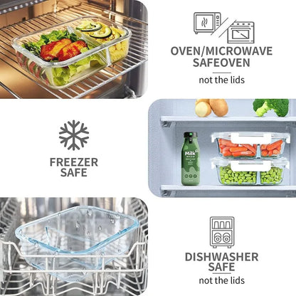 10-Pack Glass Meal Prep Containers