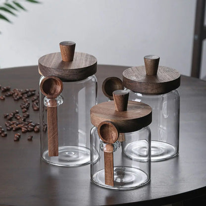 3 Piece Glass Jar Set with Spoons