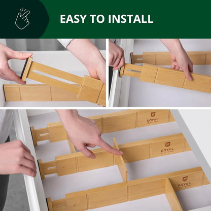 Adjustable Bamboo Drawer Dividers (4-Pack)