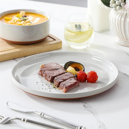 Grey Porcelain Dinnerware Set with Plates and Bowls