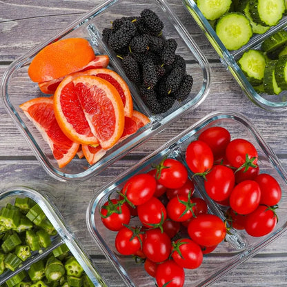 10-Pack Glass Meal Prep Containers