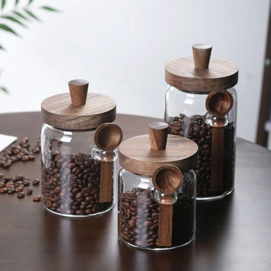 3 Piece Glass Jar Set with Spoons