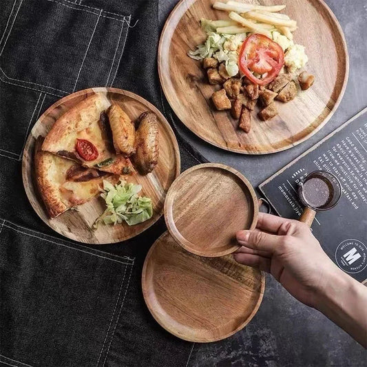 Rustic Round Wooden Serving Platter