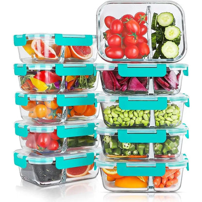 10-Pack Glass Meal Prep Containers