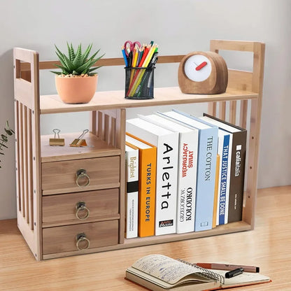 Natural Wood Desktop Bookshelf