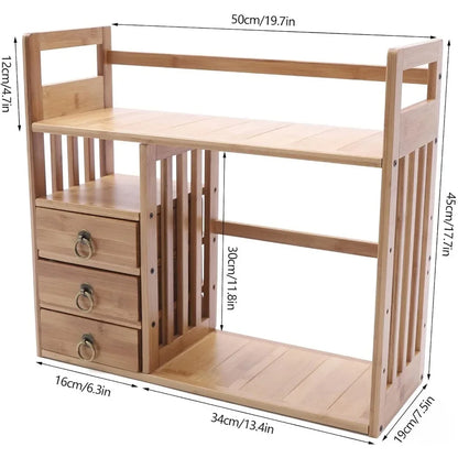 Natural Wood Desktop Bookshelf