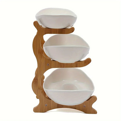 Three-Tier Wooden Serving Stand